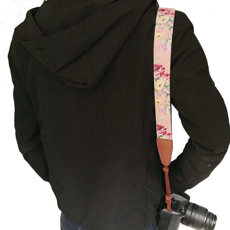 Alled Camera Strap Neck, Adjustable Vintage Floral PInk Camera Straps Shoulder Belt for Women/Men,Camera Strap for Nikon/Canon/Sony/Olympus/Samsung/Pentax ETC DSLR/SLR - Image 5